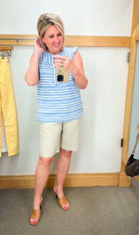 Talbots 40% off sale! My blue and white top is a medium, my shorts are a size 8. Shoes run TTS. 

#LTKstyletip #LTKtravel #LTKsalealert