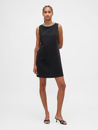 Jewel-Neck Mini Shift Dress | Gap (US)