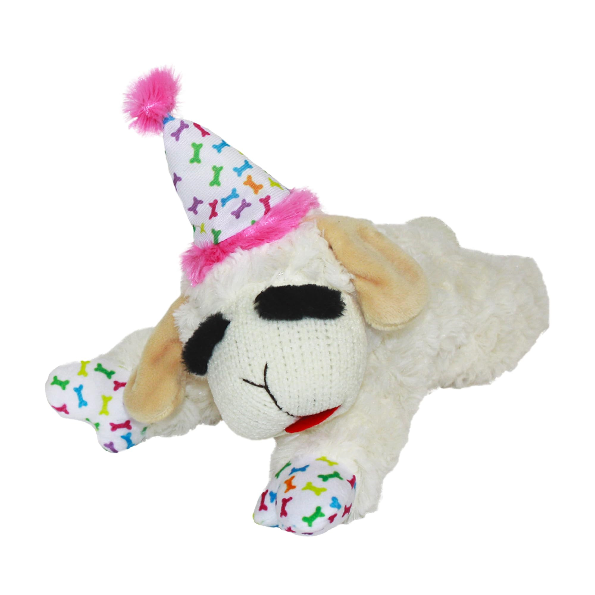 Multipet Lamb Chop Dog Plush Toy w/Birthday Hat - Squeaky Toy for All Dogs - Soft Plush - Stuffed... | Amazon (US)