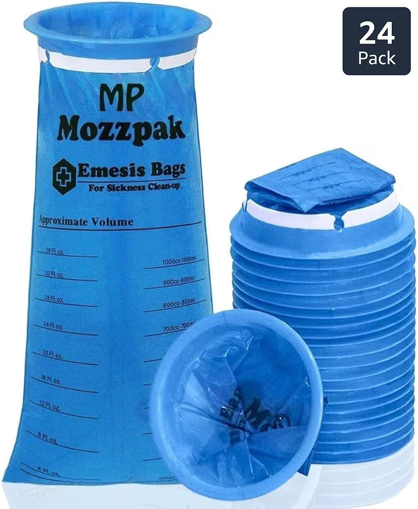 MP MOZZPAK Vomit Bags Disposable 24 Pack - 1000ml Emesis Bags, Leak-Proof Barf Bag, Travel Friend... | Amazon (US)