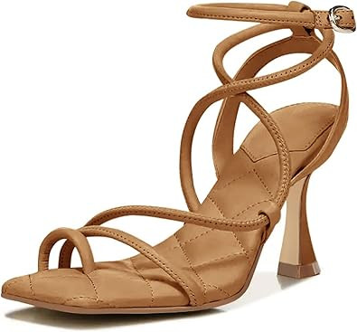 Coutgo Sandalias de tacón cuadrado con tiras para mujer, sandalias de tacón de gatito, acolchad... | Amazon (US)