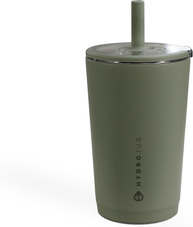 HydroJug Everyday Tumbler 14 oz – Ceramic-Lined Insulated Tumbler with Straw and Soft-Touch Lid... | Amazon (US)