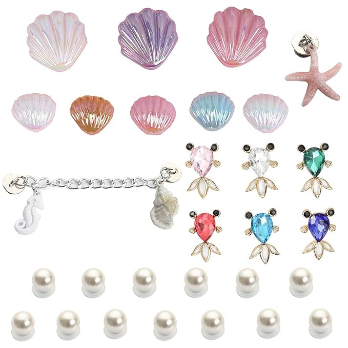 29 PCS Bling Croc Charms for Girls,Beach Croc Charms 3D Croc Charms Summer Croc Charms Women,Girl... | Amazon (US)