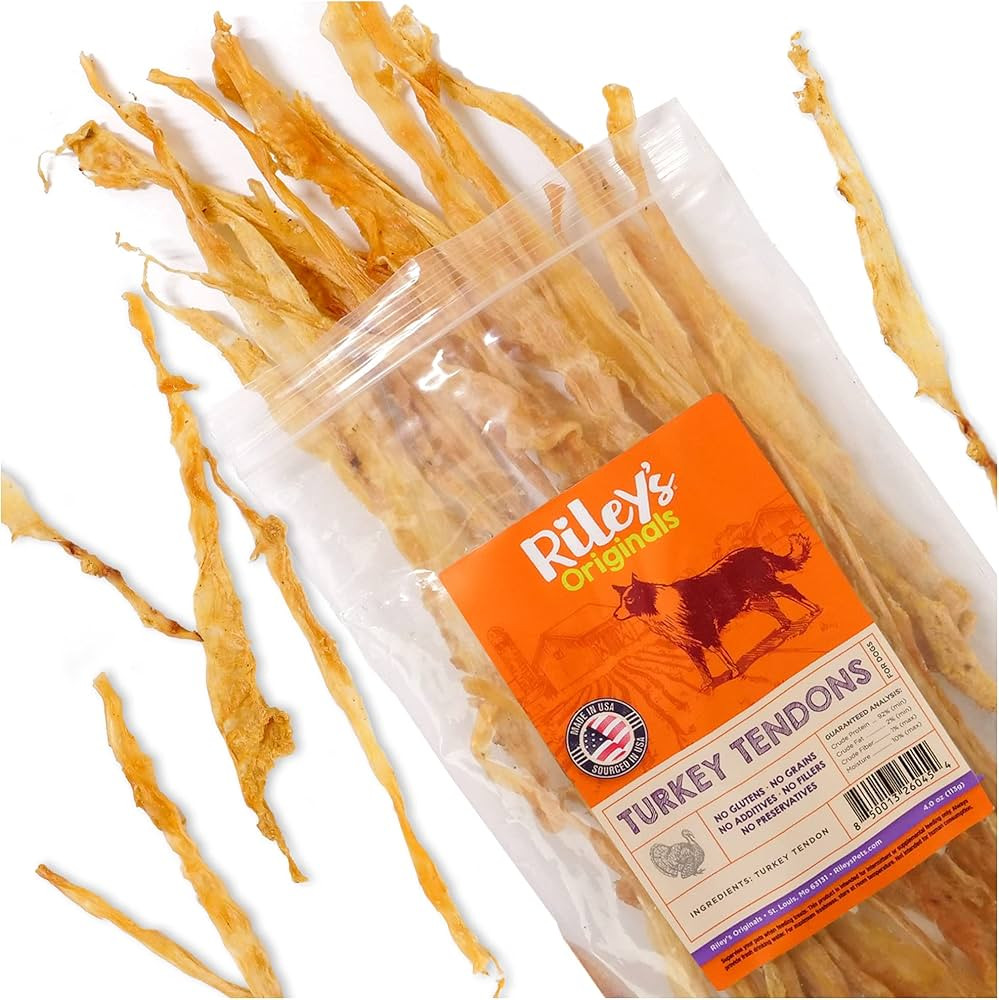 Riley's Turkey Tendons for Dogs Made in The USA & Sourced in The USA - Single Ingredient Dog Trea... | Amazon (US)