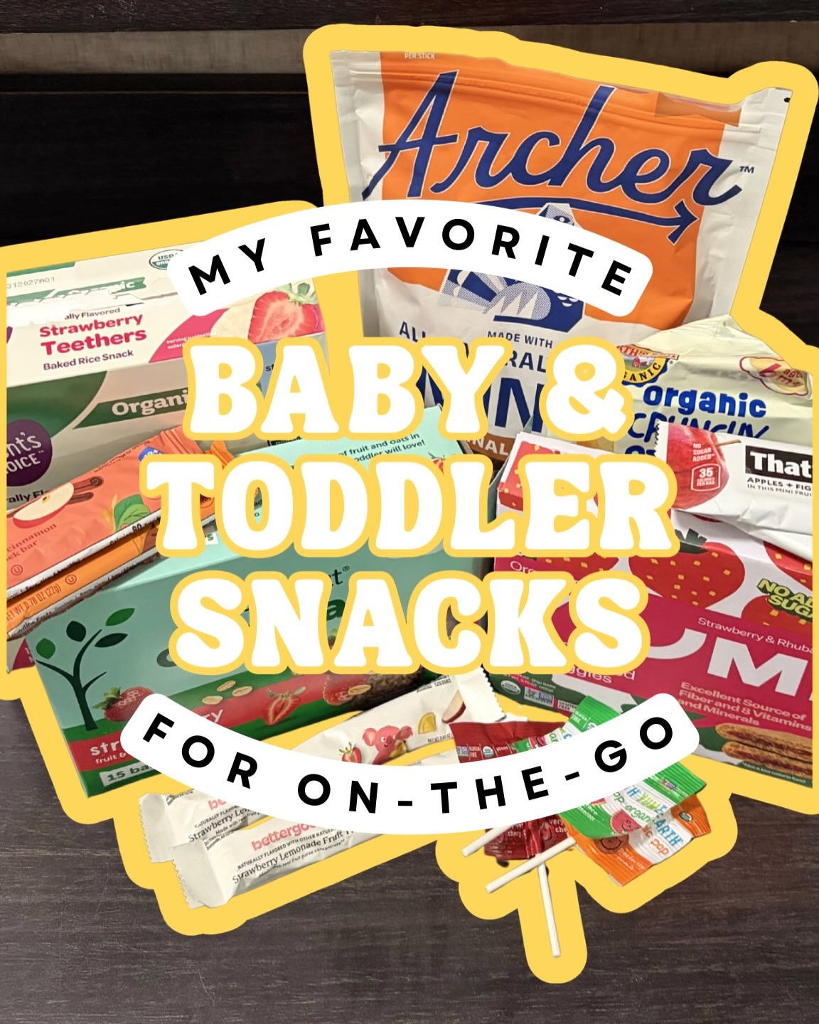 My fave snacks to throw in the diaper bag or purse for my littles! 

@walmart @target @earthsbest @beechnutfoods @yumi @archerjerky @thatsit @yumearth #toddlersnacks #easysnacks #momlife #toddlermom #toddlerfoodideas