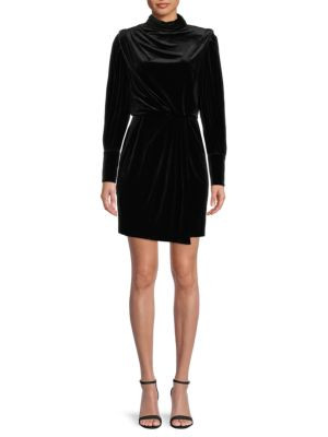 Karl Lagerfeld Paris Velvet Highneck Mini Dress on SALE | Saks OFF 5TH | Saks Fifth Avenue OFF 5TH