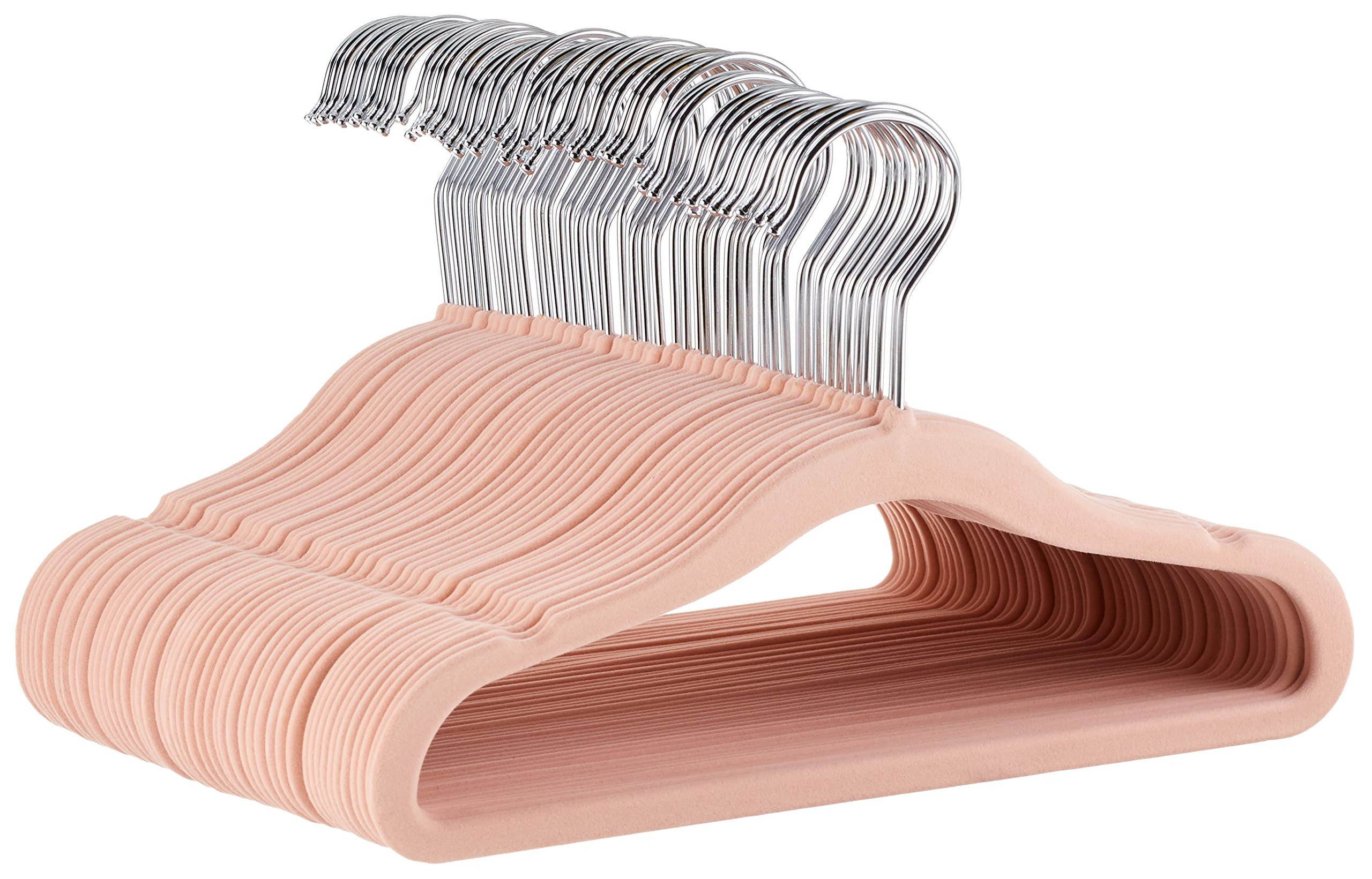 Amazon Basics Kids Velvet, Non-Slip Clothes Hangers for Infant and Toddler, 11.6 in (for baby clo... | Amazon (US)