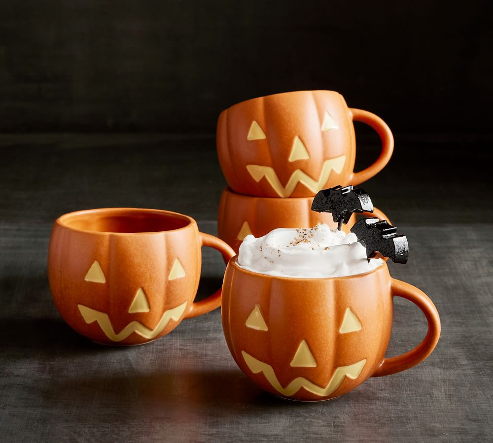 Jack-O'-Lantern Stoneware Mugs | Pottery Barn (US)
