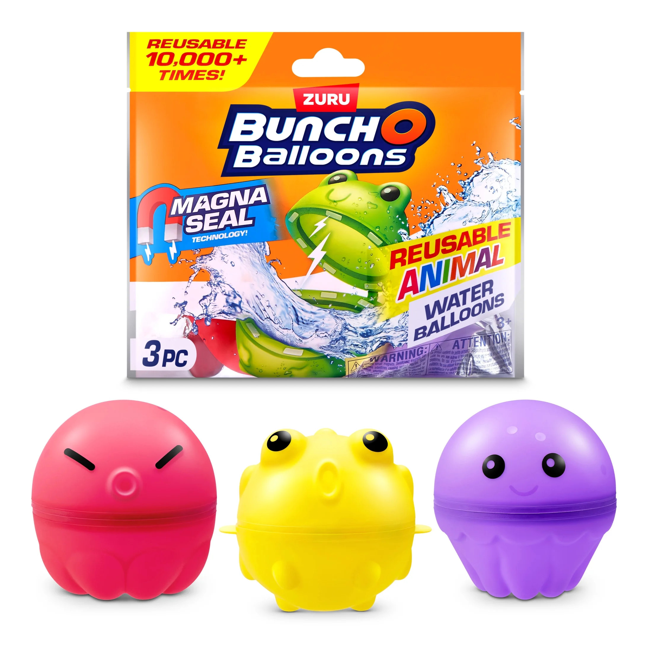 Bunch O Balloons Reusable Animal Water Balloons 3 Pack by ZURU, Self-Sealing Water Balloons with ... | Walmart (US)