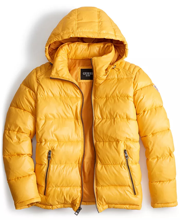 GUESS Men's Hooded Puffer Coat - Macy's | Macy's