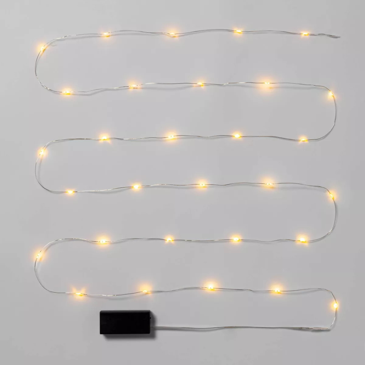 30ct Battery Operated LED Christmas Dewdrop Fairy String Lights Warm White with Silver Wire - Won... | Target