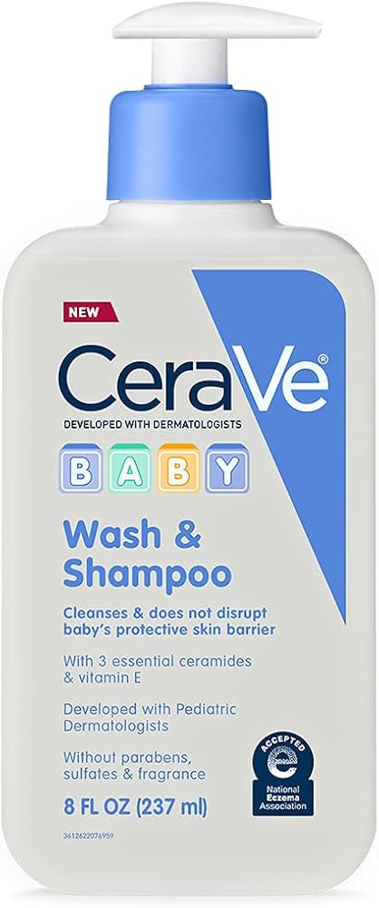 CeraVe Baby Wash & Shampoo, Fragrance, Paraben, & Sulfate Free Shampoo for Tear-Free Baby Bath Ti... | Amazon (US)