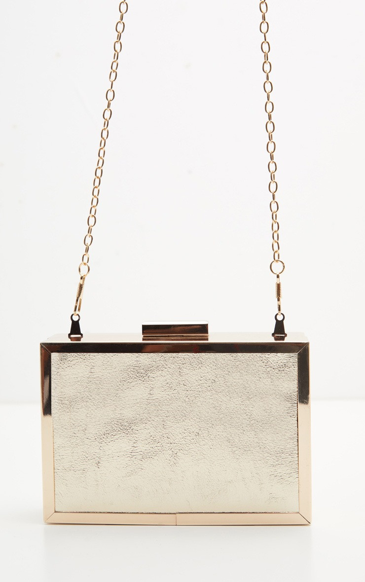 Gold Diamante Box Clutch | PrettyLittleThing UK