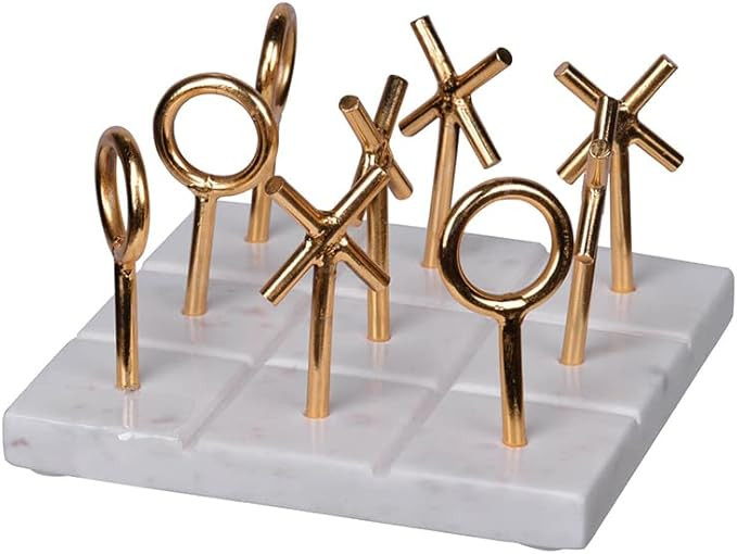 Amazon.com: AB Home Modern Banswara Marble Tic Tac Toe Game, White and Gold : Toys & Games | Amazon (US)