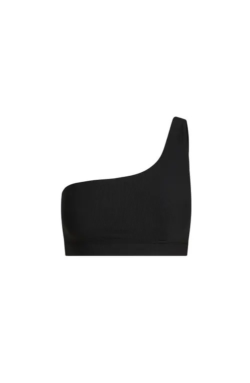 ELECTRIC YOGA Off Shoulder Rib Bra in Black at Nordstrom, Size Small | Nordstrom