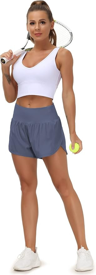 THE GYM PEOPLE Womens High Waisted Running Shorts Quick Dry Athletic Workout Shorts with Mesh Lin... | Amazon (US)