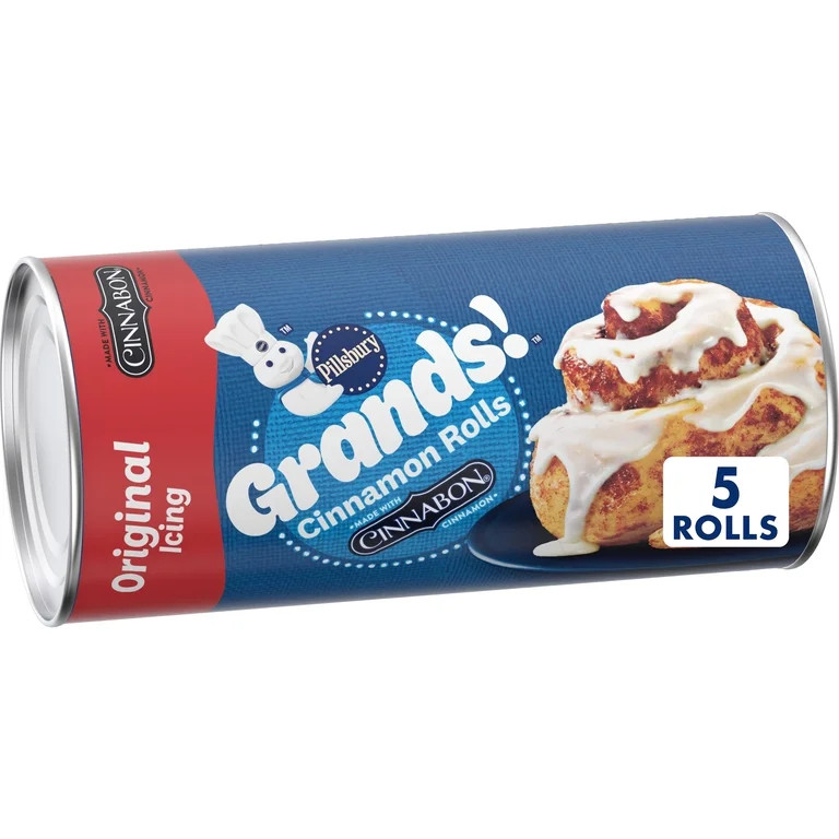 Pillsbury Grands! Cinnamon Rolls, with Cinnabon Cinnamon and Original Icing, 5 Count, 17.5 oz | Walmart (US)
