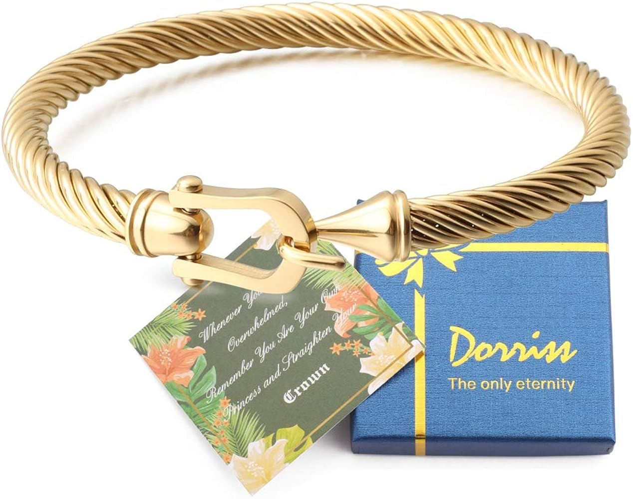 Dorriss Cable Wire Bracelets for Women Buckle Bangle Bracelet Best Friend Sister Fashion Jewelry Gif | Amazon (US)