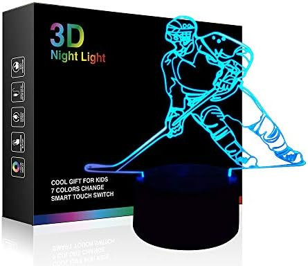 Hockey Player 3D Lamp Night Lights for Kids 7 LED Color Changing Touch Table Desk Lamps Lighting ... | Amazon (US)