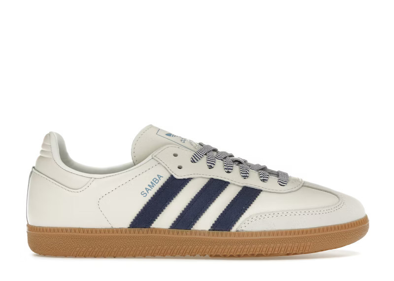 Adidas Samba (Women's) Sneakers in Off White/Dark Blue/Clear Sky | StockX