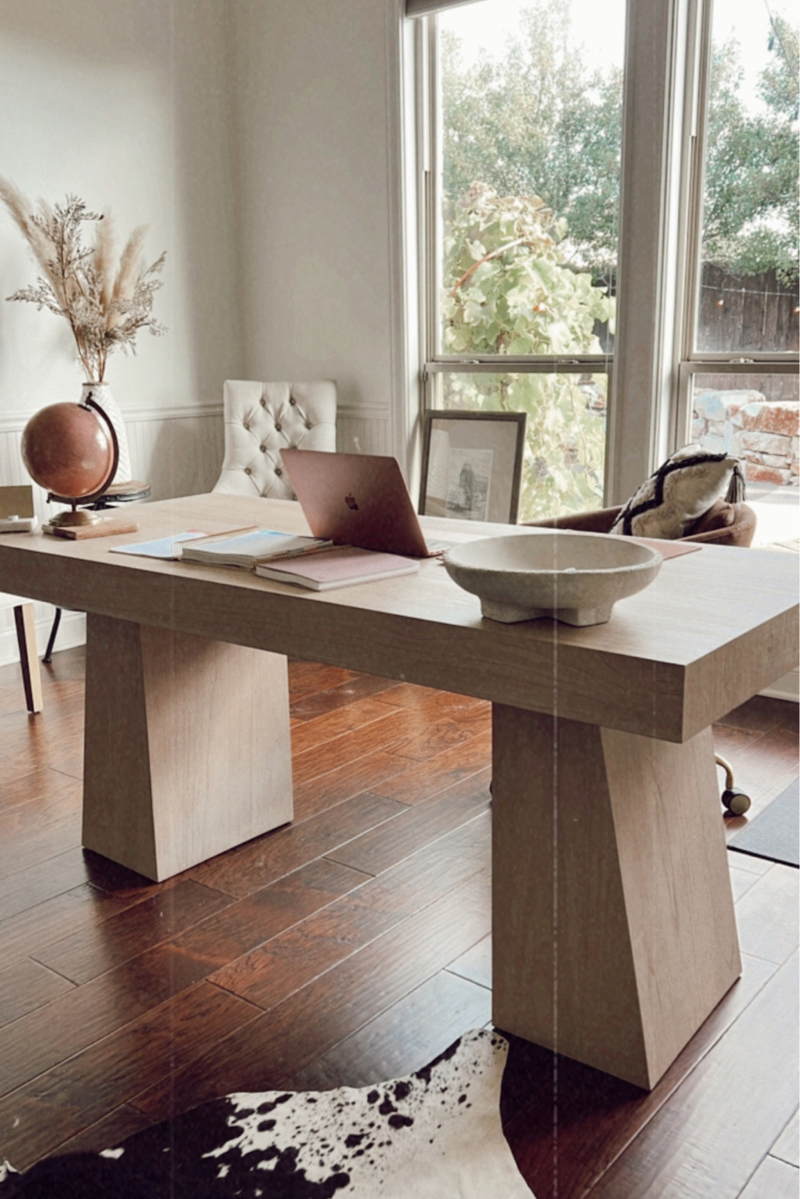 Cb2 bleached oak deals desk