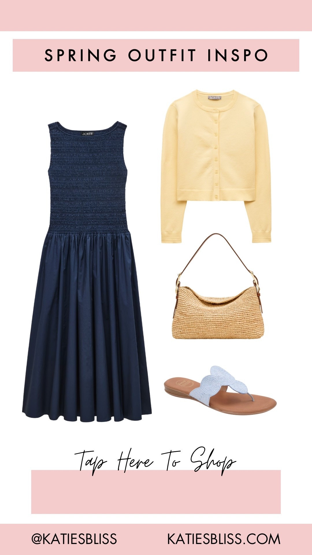 Spring outfit inspo ✨

Spring. J crew. Butter yellow. Cardigan. Smocked dress. Bag. Sandal. 



#LTKSeasonal