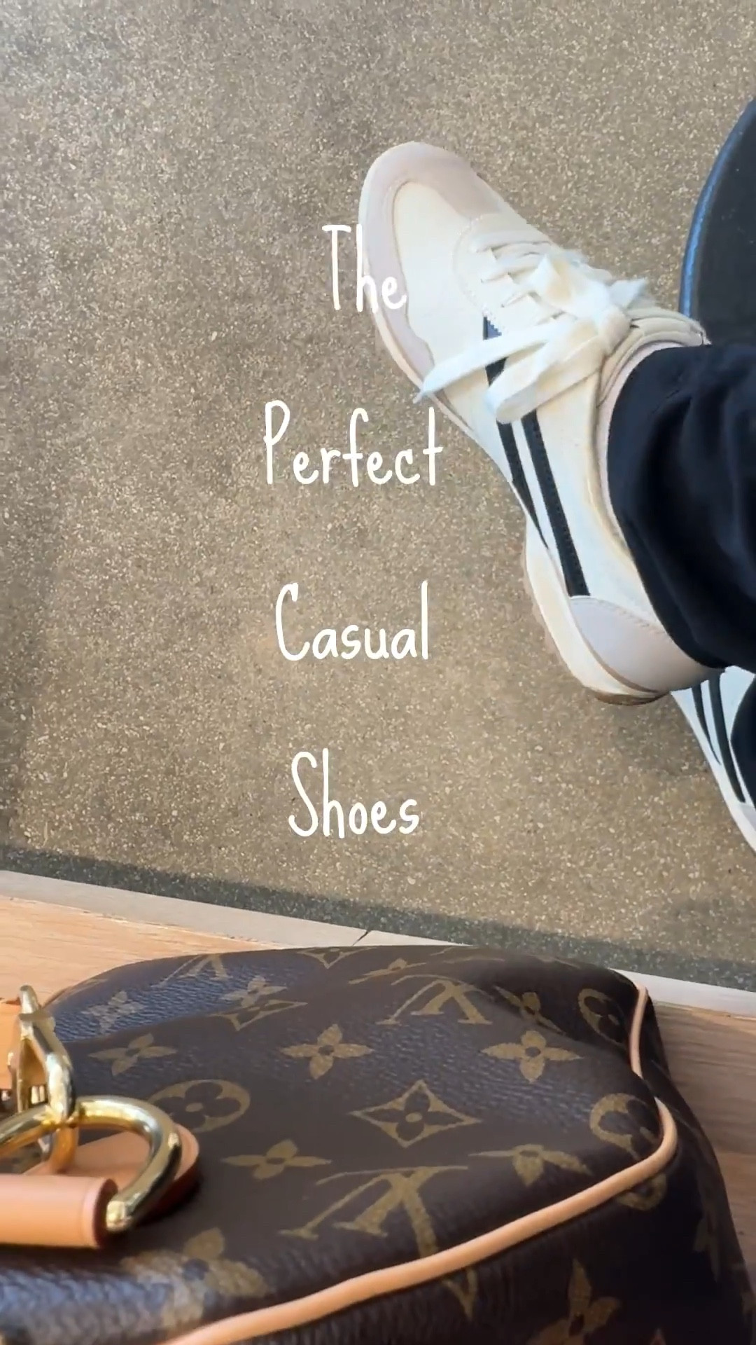 Picked up the most casual shoes 👟 . Perfect Shades of Ivory with a bold black stripes ✨
.
.
.
.
#ootd #midsize 

#LTKootd #LTKPetite #LTKMidsize