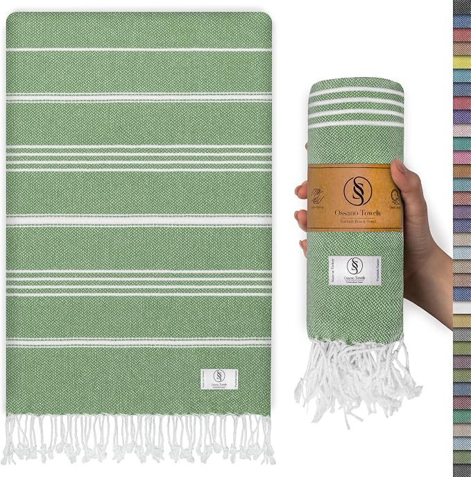 Ossano Turkish Beach Towel Absorbent & Quick Dry Oversized (39" x 71") - Decorative, Versatile an... | Amazon (US)