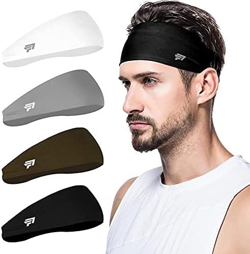 poshei Mens Headband (4 Pack), Mens Sweatband & Sports Headband for Running, Cycling, Yoga, Baske... | Amazon (US)