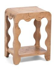 17x13x22 Wavy Burled Accent Table | TJ Maxx