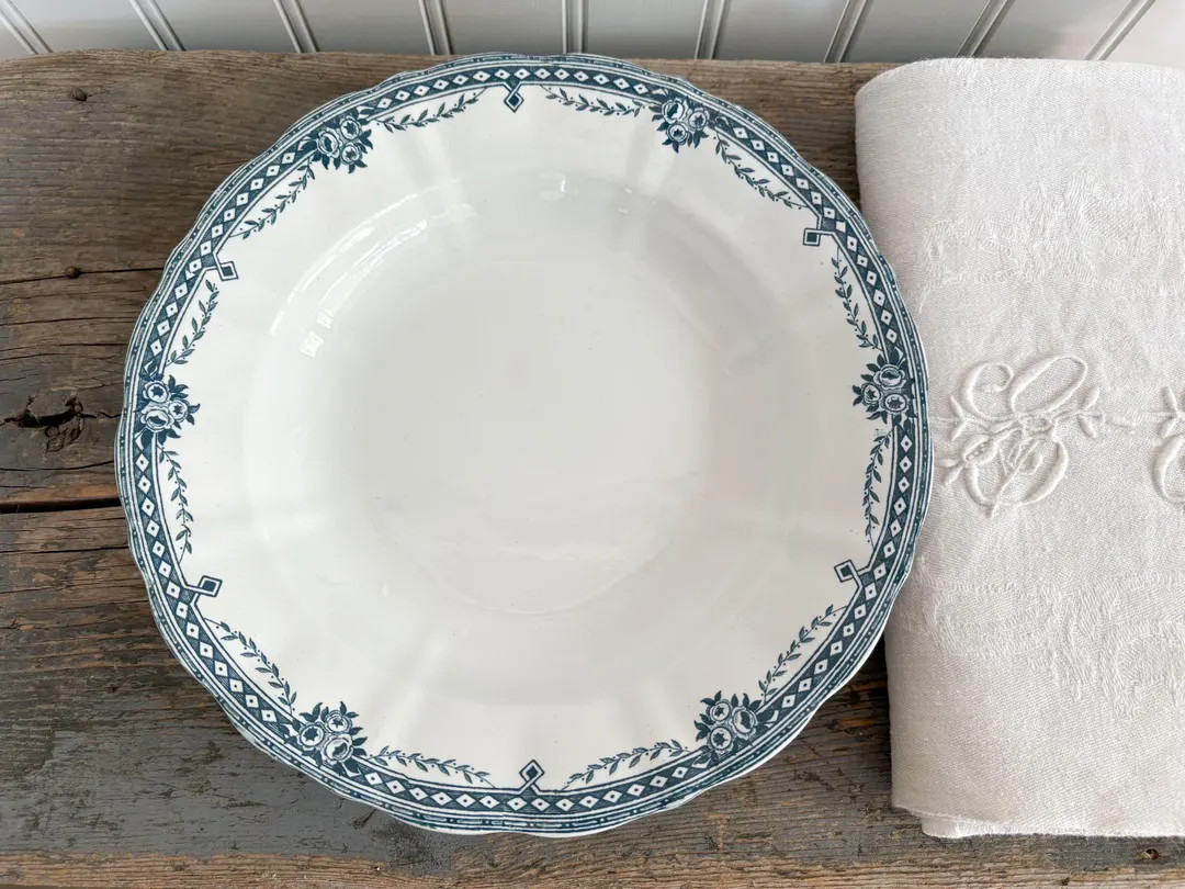 French Transferware// Antique Plate Model Turgot // Vintage French Plate//ironstone Terre De Fer ... | Etsy (US)