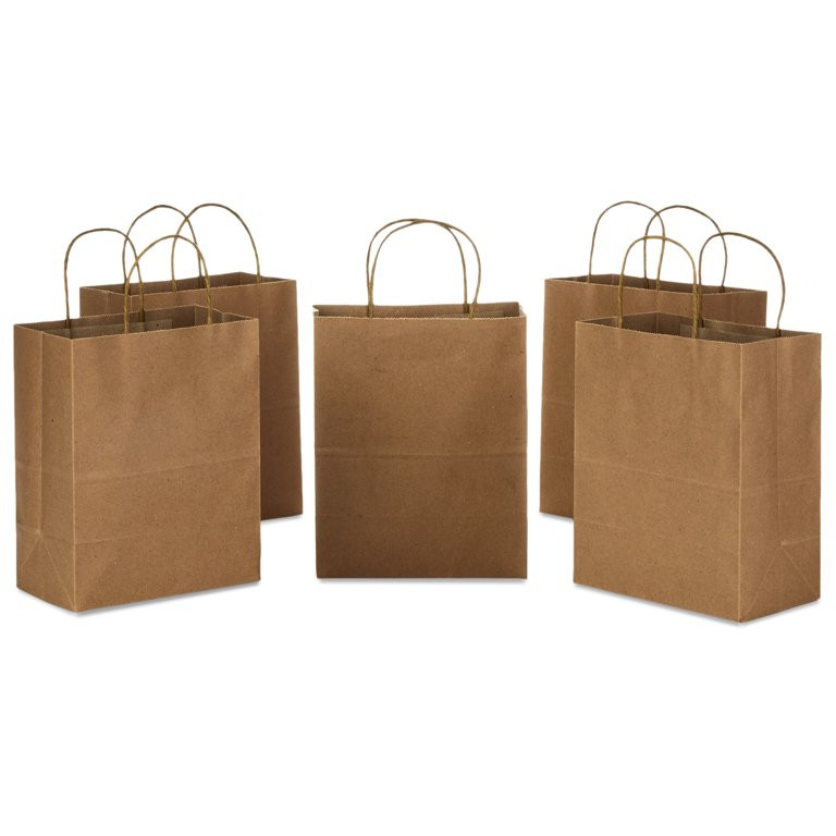 Hallmark 5-Pack Medium Gift Bag Bundle (Solid Kraft Brown) | Walmart (US)