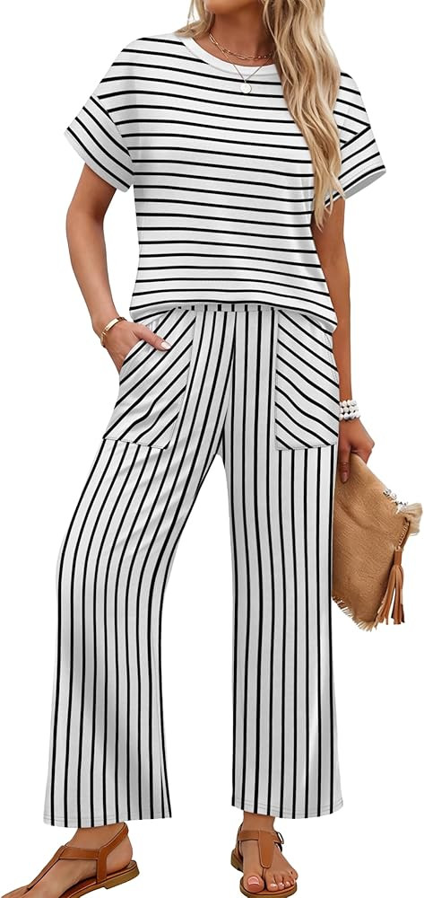 Sampeel Two Piece Sets for Women Cruise Travel Vacation Summer Outfits Lounge Matching Sets Women... | Amazon (US)