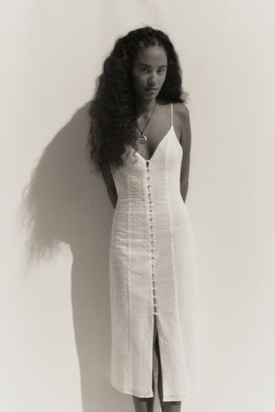 Button-front Eyelet Embroidery Dress | H&M (US + CA)