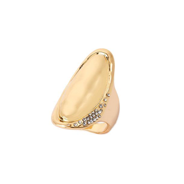 Sofia Jewelry by Sofia Vergara Women's Gold Tone Pavé Oval Ring, Size 8 - Walmart.com | Walmart (US)