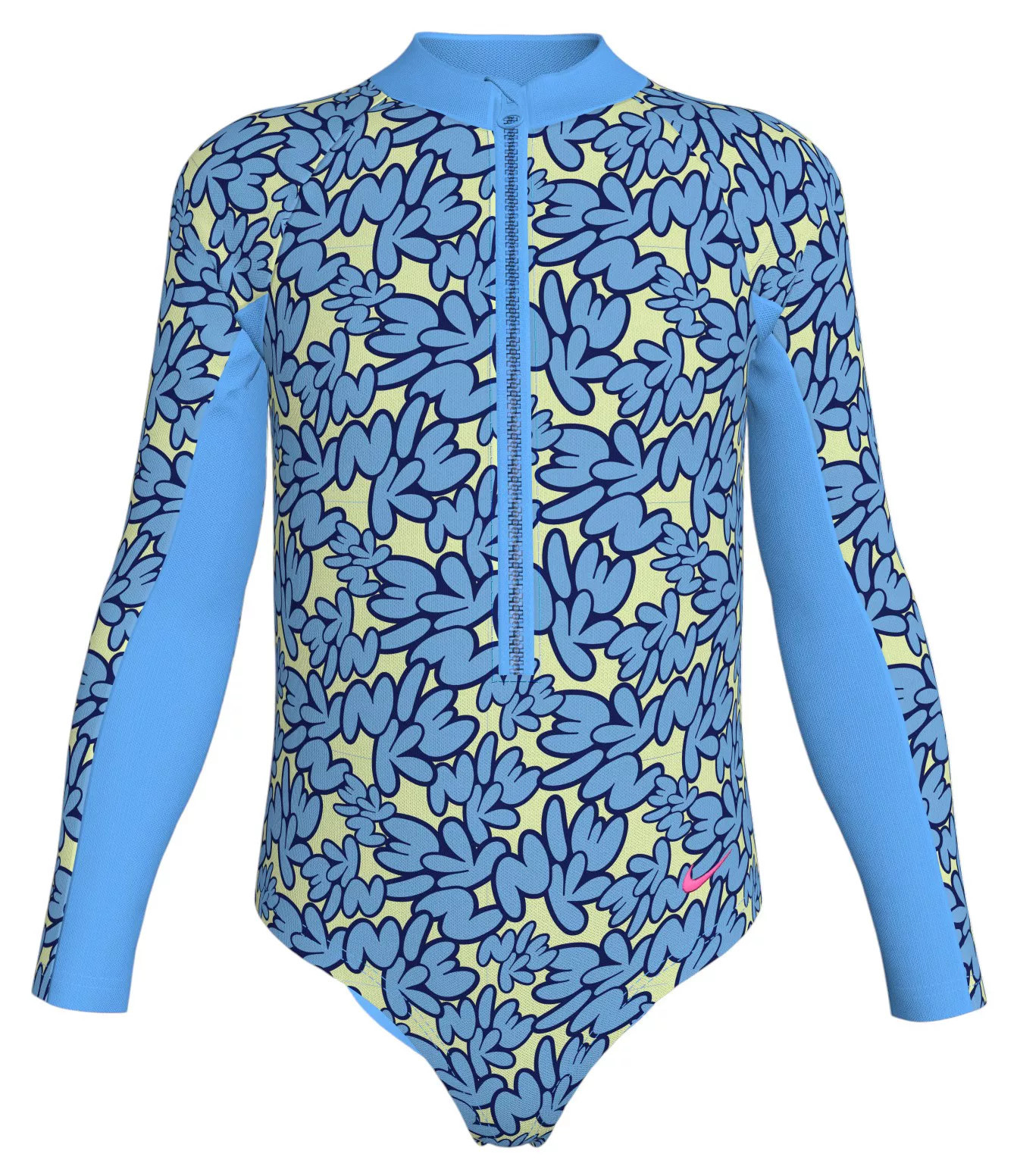 Nike Little Girls' Bubble Script Long Sleeve One-Piece Swimsuit, 6X, University Blue | DICK'S Sporting Goods