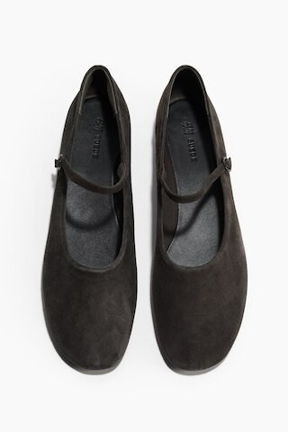 H & M - Suede Mary Jane ballet flats - Dark Khaki Green | H&M (UK, MY, IN, SG, PH, TW, HK)