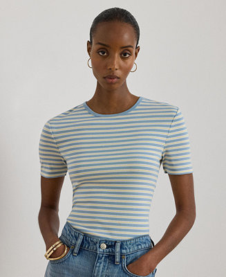 Women's Striped Short-Sleeve T-Shirt | Macy's