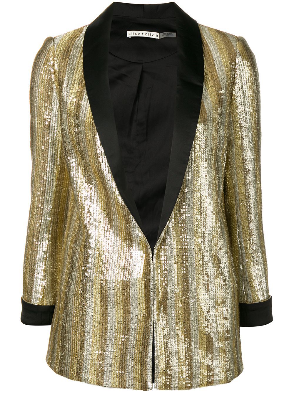 Alice+Olivia embellished fitted blazer - Gold | FarFetch Global