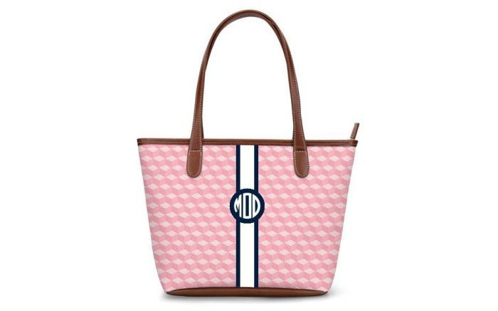 St. Anne Petite Zippered Handbag - Monogram Stripe | Barrington Gifts