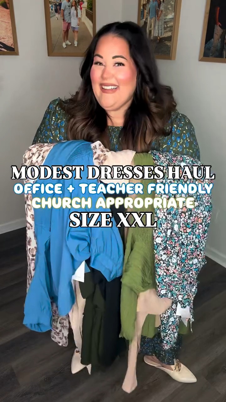 Modest dresses for my plus size gals! Perfect for teachers, church or the office. Wearing XXL in all of these! 

#LTKPlusSize #LTKStyleTip