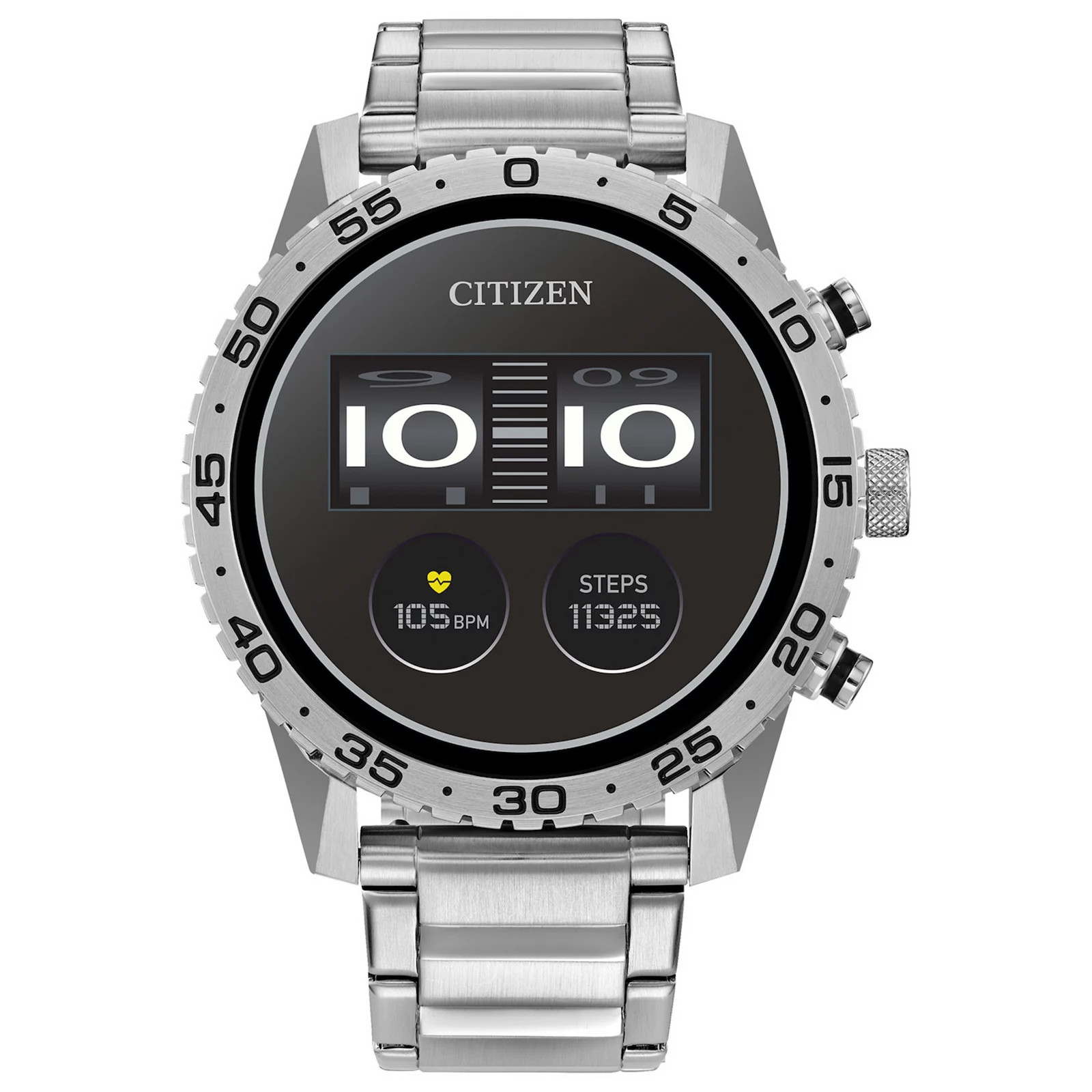 Citizen CZ Smart 45mm Stainless Steel Sport Smartwatch with Stainless Steel Bracelet, Gold Silver | Kohl's