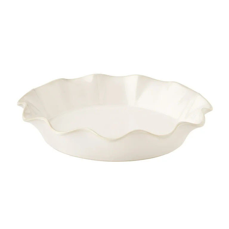 The Pioneer Woman Colette 11-Inch Stoneware Ruffled-Edge Baking Pie Pan & Tart Dish, Linen | Walmart (US)
