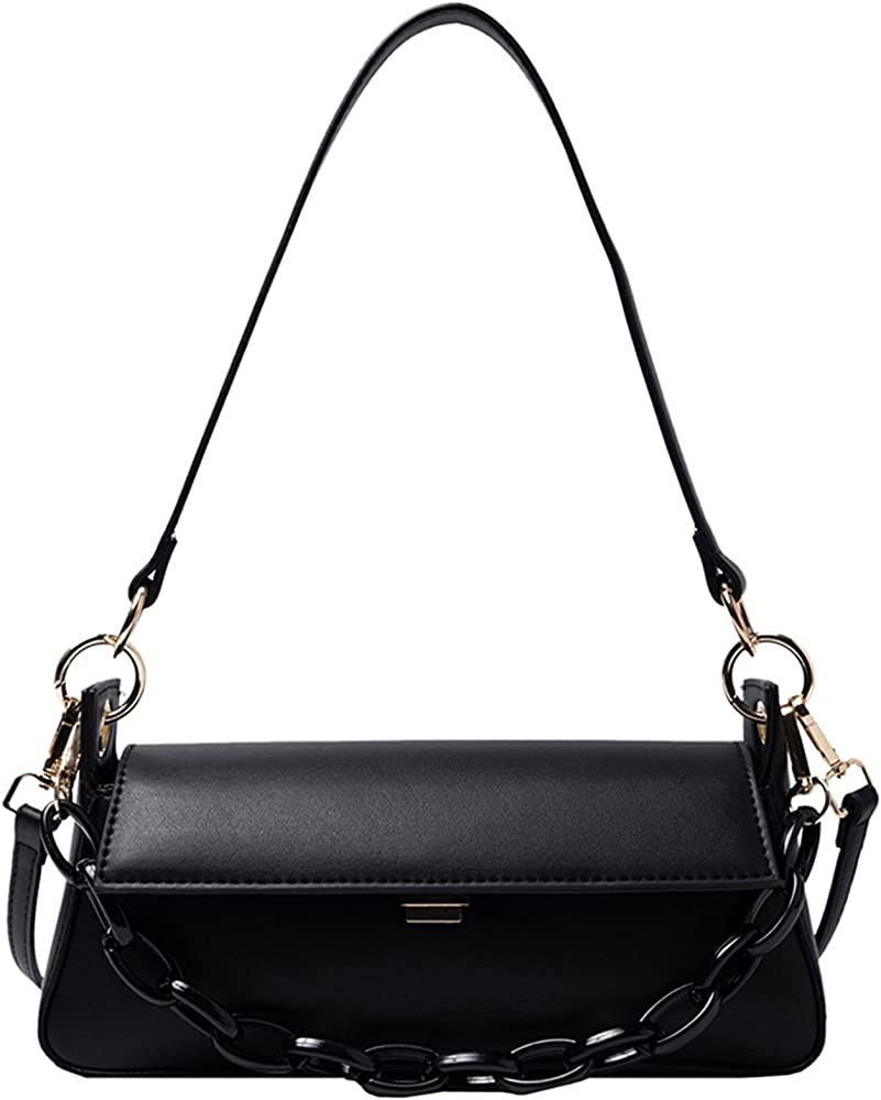 Women Crossbody Bags Chain Removable Shoulder Strap Leather Black Handbags: Handbags: Amazon.com | Amazon (US)