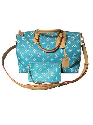 Authenticity GuaranteeLOUIS VUITTON Calfskin Monogram Speedy P9 Bandouliere 40 Turquoise | eBay US