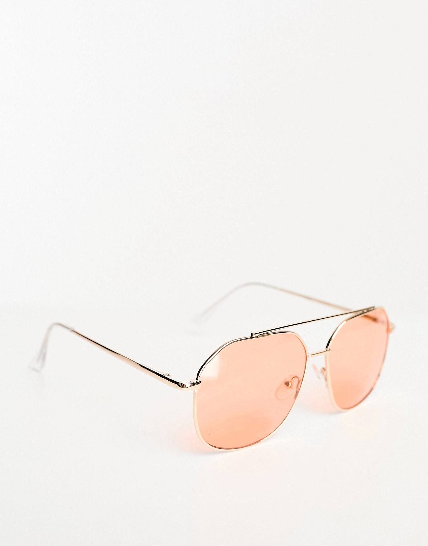 Pieces – Oversize-Pilotensonnenbrille in Orange | ASOS (Global)