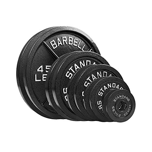 Steel Olympic Plates 175LB Set - 2 inch Olympic Hammertone Coated 2x 2.5lb, 5lb, 10lb, 25lb, & 45lb for Weight Lifting Training | Amazon (US)