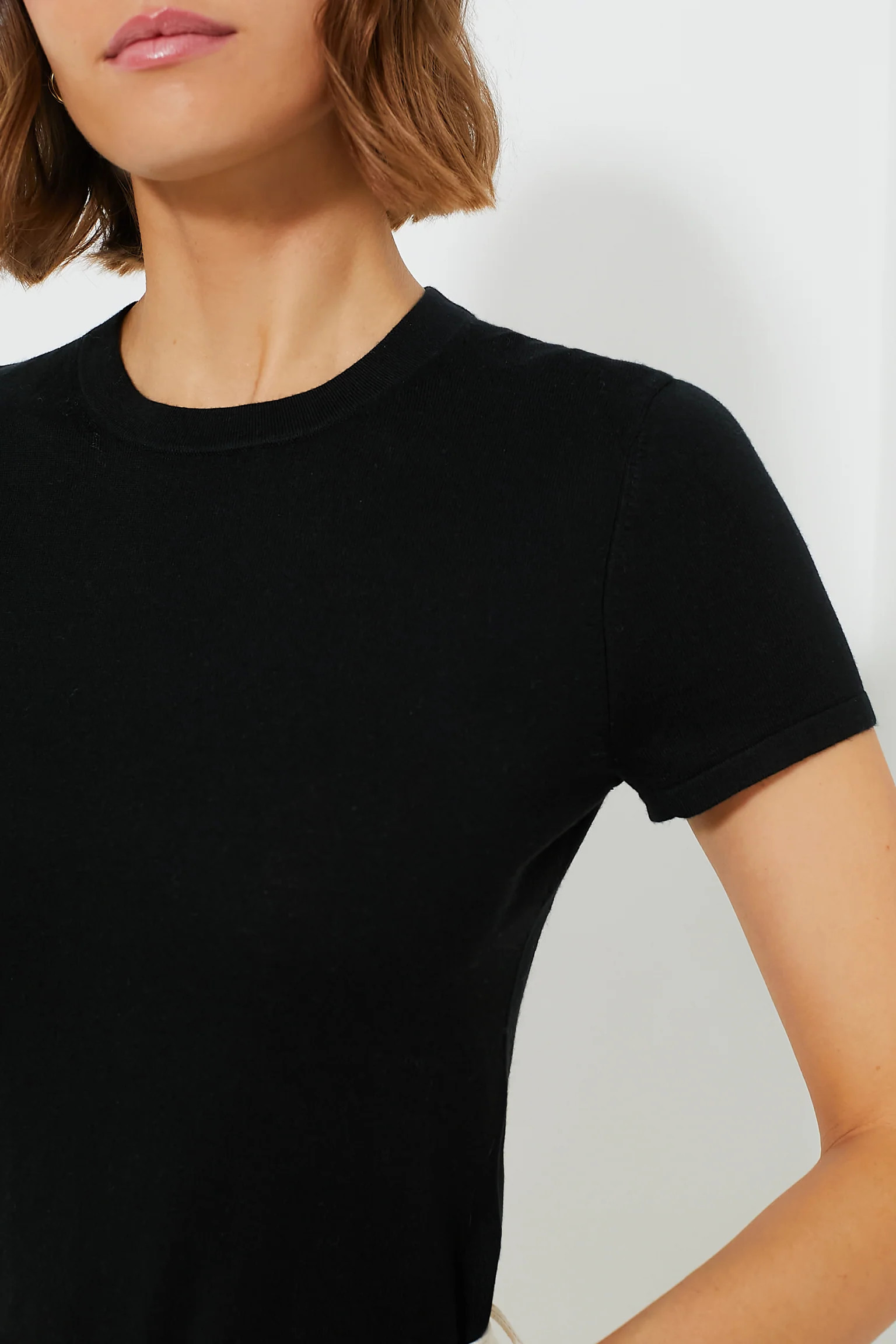 Black Cashmere Silk Blend Katie Tee | Tuckernuck (US)