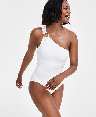 Michael Kors Women's Embellished One-Shoulder Underwire One-Piece Swimsuit - Macy's | Macy's