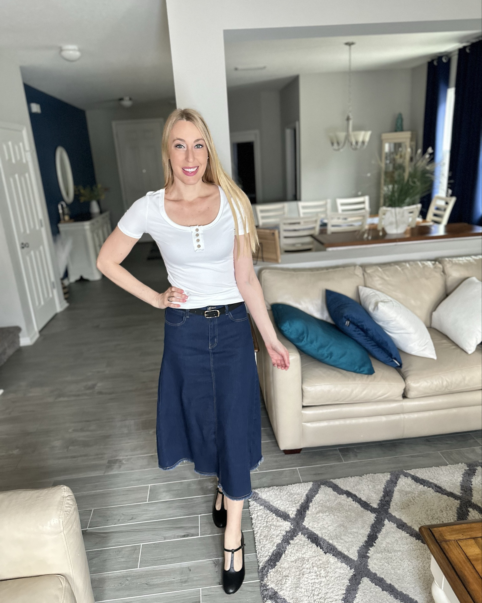 Dress it up or down
🤍  this fitted top is amazing and comes in a pack of 3 
🤍 this denim skirt is wonderful. Comes in other denim colors and is midi length
🤍 fits true to size, wearing size small,  i am 5’10”

#LTKStyleTip #LTKFindsUnder100 #LTKFindsUnder50